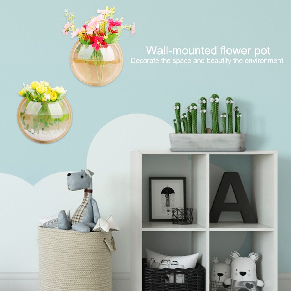 Acrylic Fish Bowl Wall Hanging Aquarium Tank Aquatic Wall Mount Fish Tank For Betta Fish Flower Plant Vase Home Decor