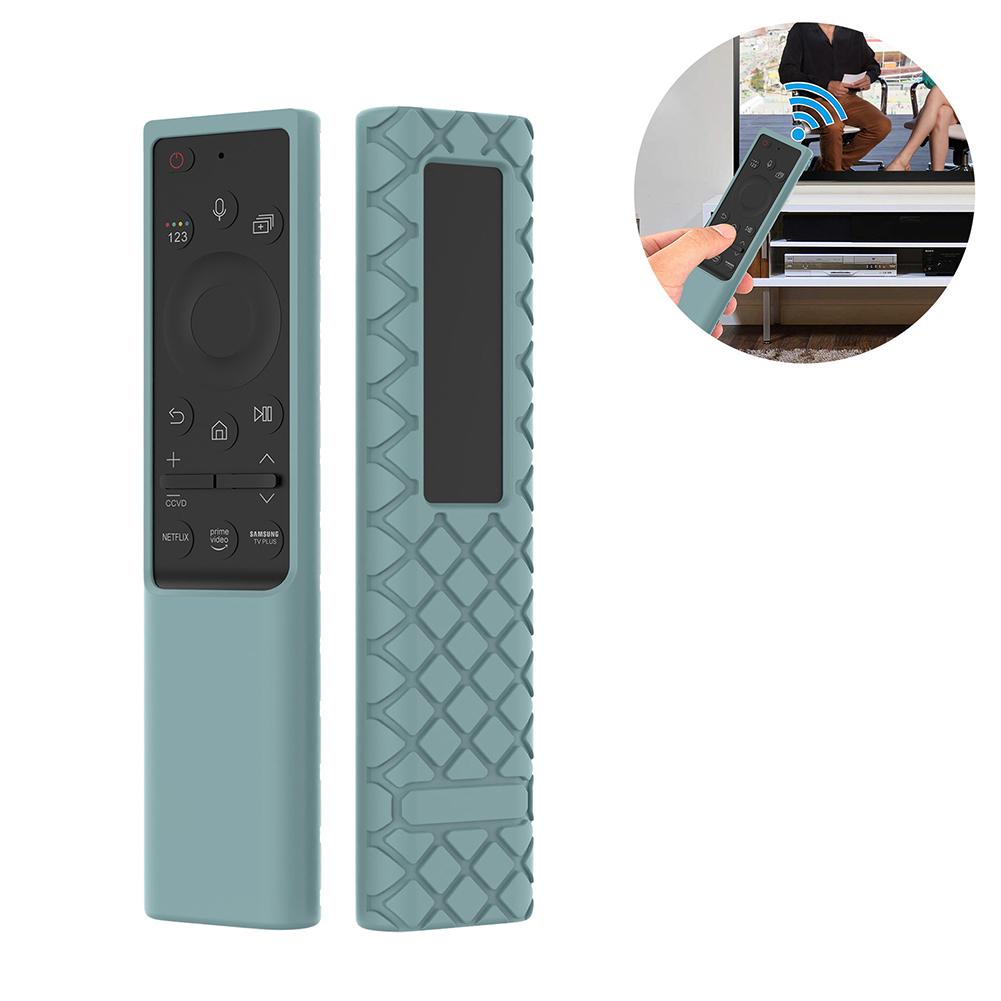 Silicone Remote Control Battery Back Cover Waterproof Sleeve Compatible for Samsung Bn59-01363 Bn59-01357: cyan