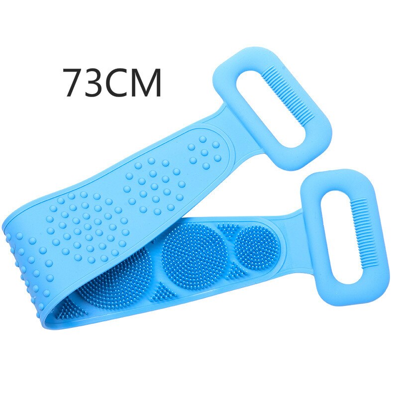 Silikon Zurück Wäscher Weiche Luffa Schlecht Handtuch Schlecht Gürtel Körper Peeling Massage Für Dusche Körper Reinigung Schlecht Dusche Gurt: Blau 73cm