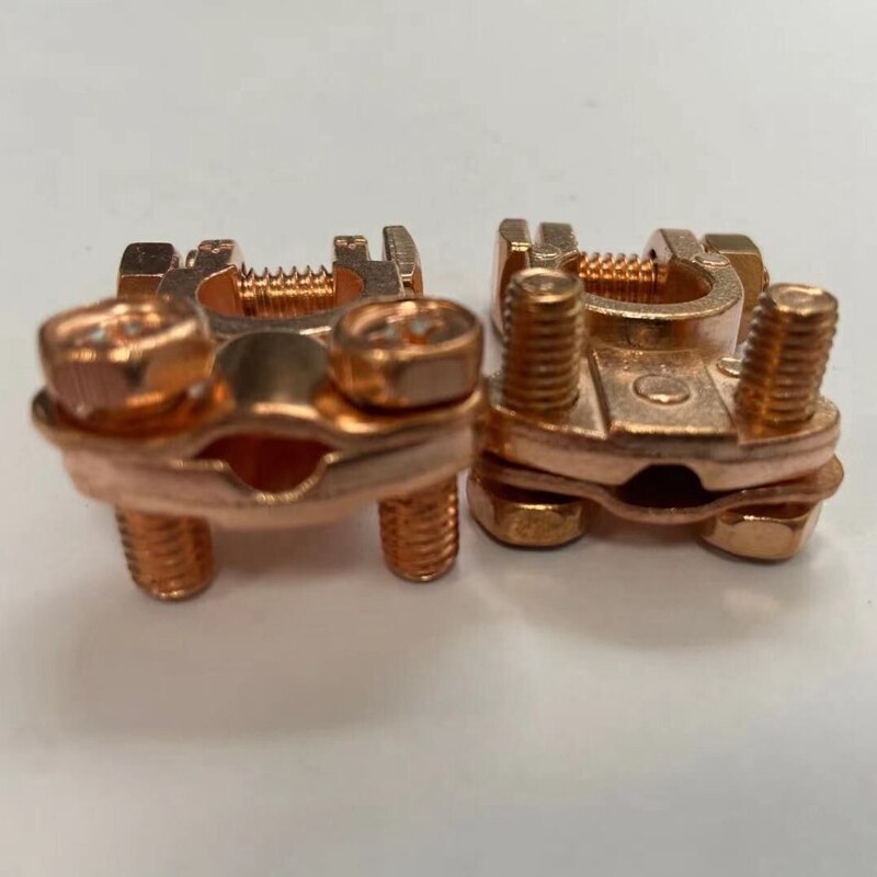 1 Pair Brass Battery Terminals Connectors Clamps Positive 15mm Negative 13mm Top Post Battery Terminal Protector Set