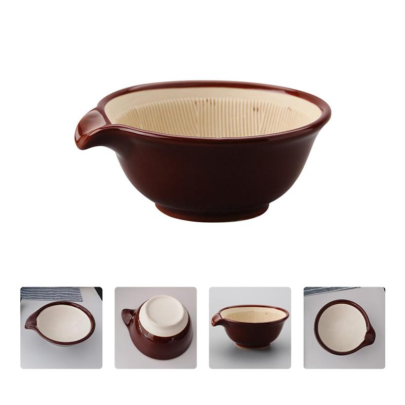 Japon mortier en céramique Suribachi bol porcelaine ondulation crête bol vaisselle