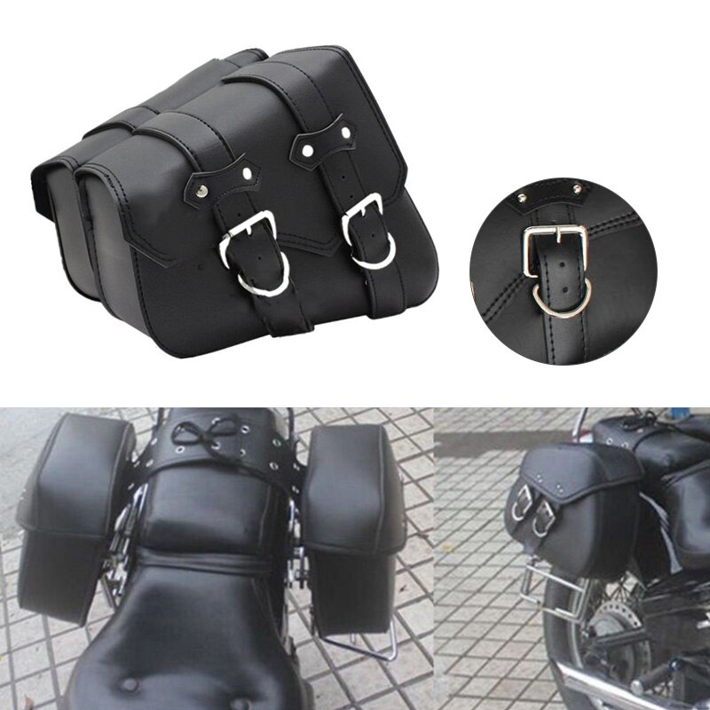 Sacoche Outils Accessoire Moto Sacoche Selle Moto En Cuir PU - Grande Capacité Sacoche Porte Bagage Moto
