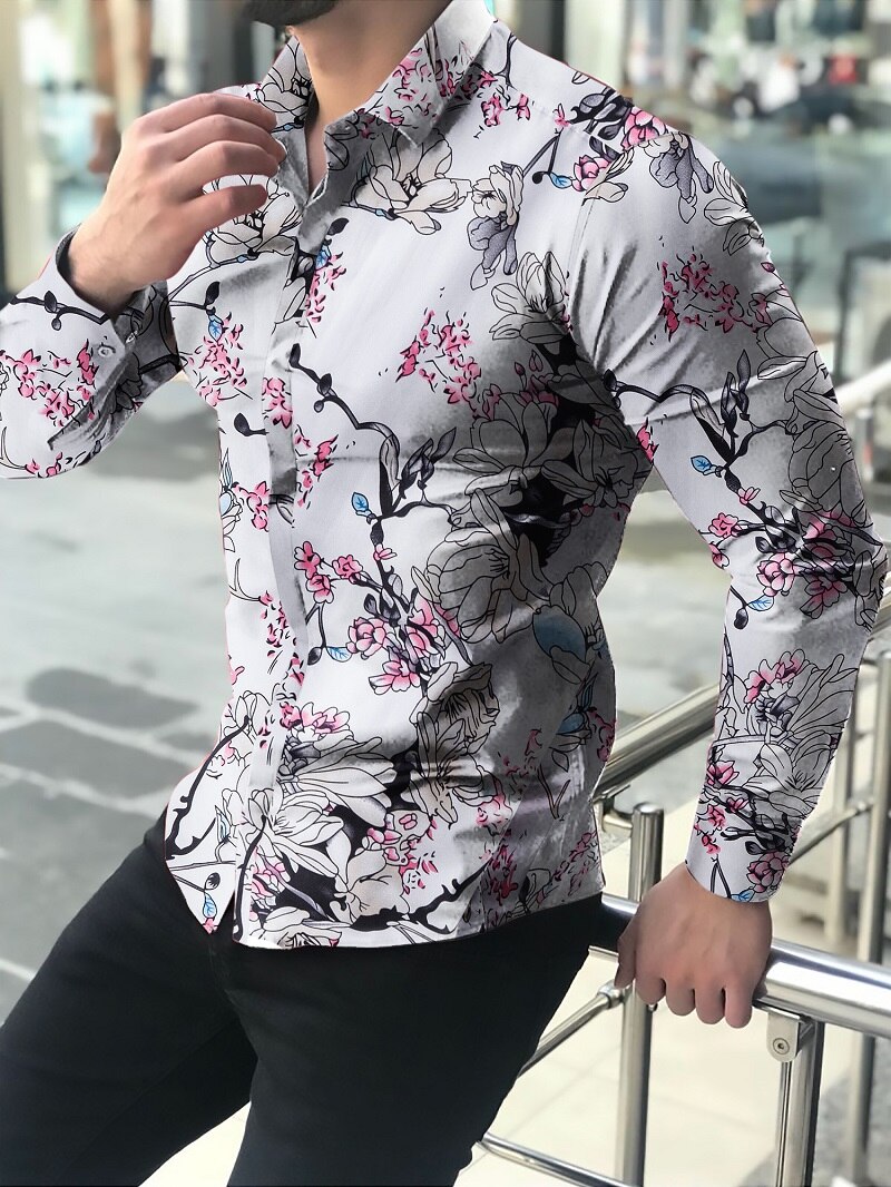 Men's shirt for men clothing social male Blouse Hawaiian long sleeve cardigan blouses and button up Luxury man