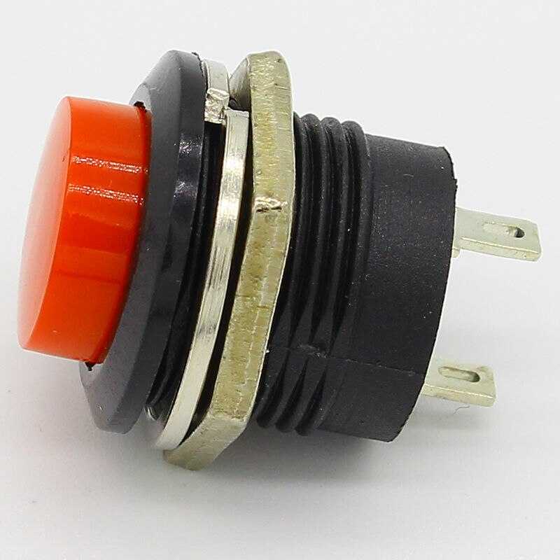6 stk  r13-507 momentan spst ingen rød rund hætte trykknap kontakt  ac 6a/125v 3a/250v 6 farve