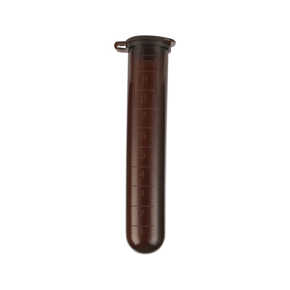 10 Pcs 10ml Plastic Brown Centrifuge Tube with Scale Snap Cap Round Bottom Test Tube Laboratory Sample Vial Container