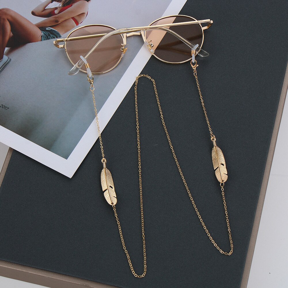 Womens Beaded Glasses Chain Eyeglass Chains Sunglasses Reading Leaf Eyewears Cord Holder Gold Black Neck Strap Rope 70/80/90cm