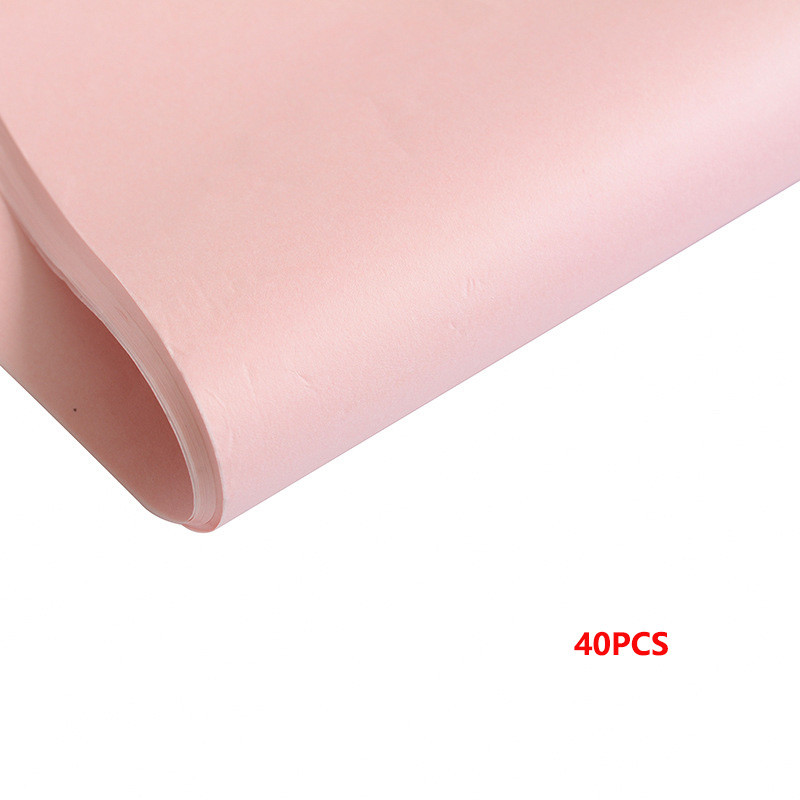 40pcs/set High 52*75cm Tissue Paper Flower Clothing Shirt Shoes Packaging Craft Paper Roll Wine Wrapping Papers: Champagne Pink