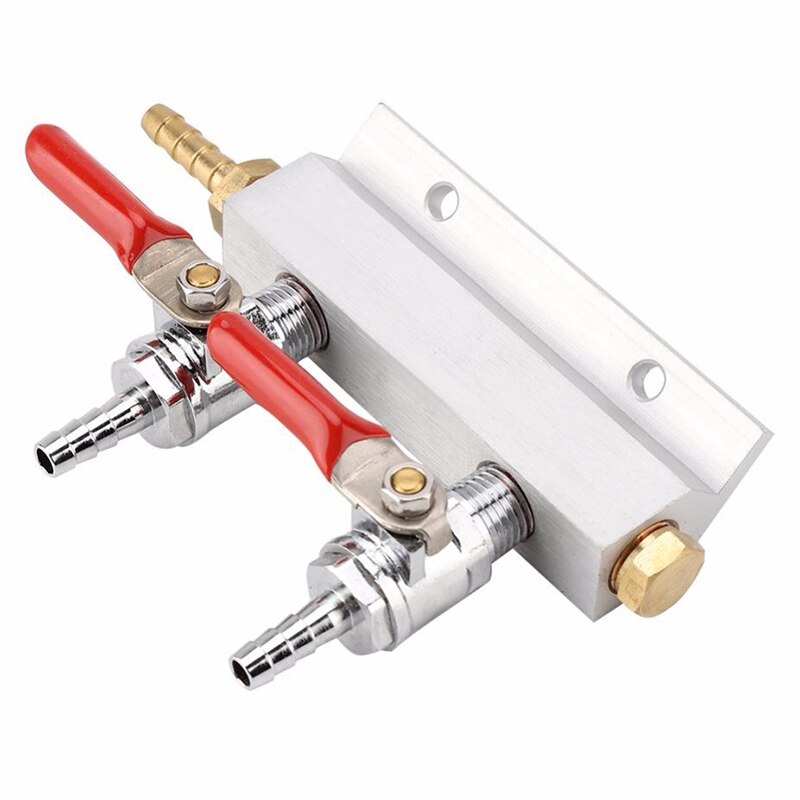 2 Way Beer Brewing Gas Manifold CO2 Distributor Splitter Beer Integrated Check Valves Homebrew Beer Making Brewing Tool