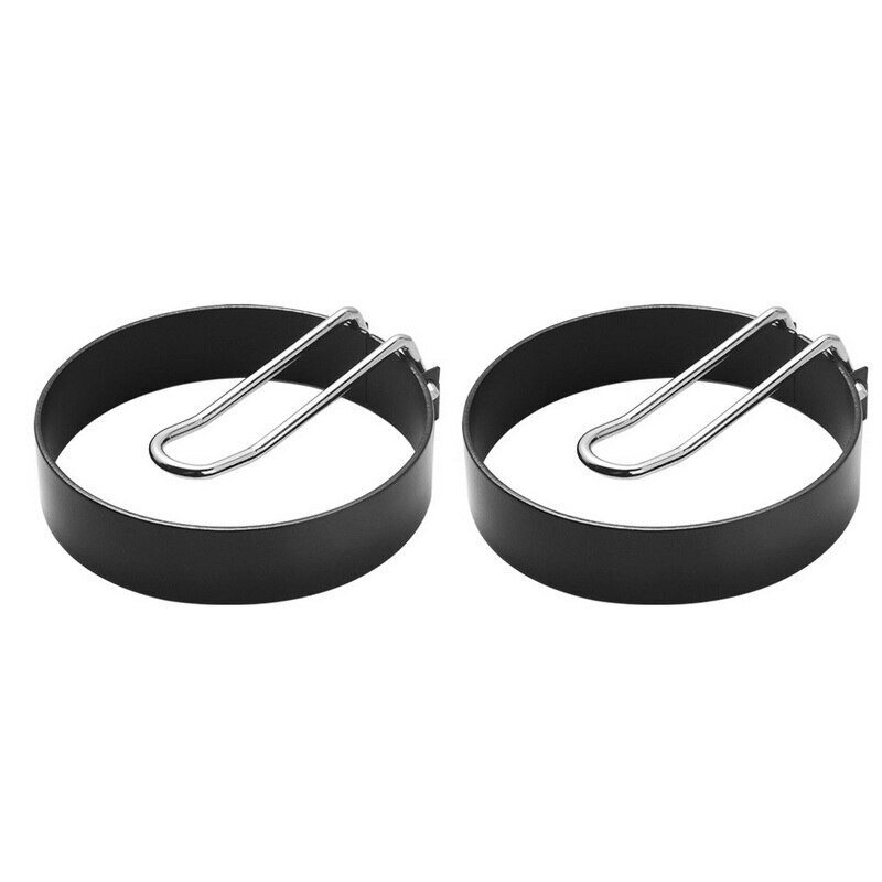 Rustfritt stål egg stekeverktøy ikke pinne egg pannekake maker ringe kjøkken baking omelett tidligere snu komfyr egg ringe form: 2 stk