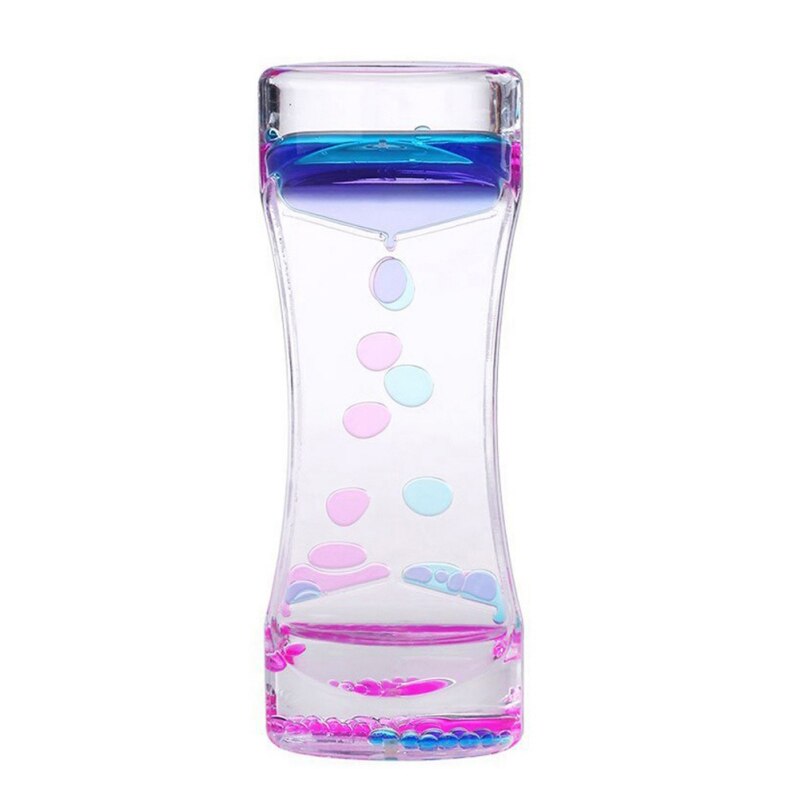 Doppel Farbe Sand Sanduhren Schwimm Öl Flüssigkeit Visuelle Bewegung Timer Glas Acryl Uhr Schreibtisch Ornament Hause Dekoration: Rosa Blau
