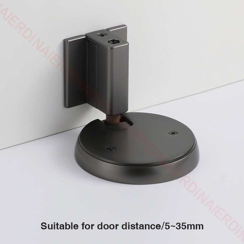 NAIERDI Windproof Mechanical Self-Locking Door Stopper With Adjustable Height Hidden Mounting Heavy Duty Door Stop Hardware: Normal Gray