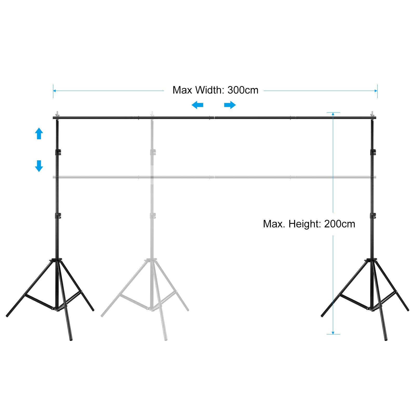 2M * 3 Meter Achtergrond Ondersteuning Stand Fotografie Studio Achtergrond Frame Ondersteuning Kit Voor Video Fotografie Achtergrond Stand