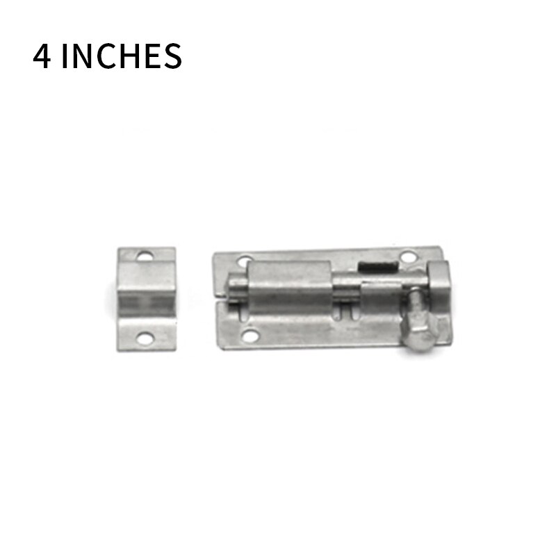 Verrous de porte de meuble, serrures en acier inoxydable de 1.5/2/3/4/6/8/10/12 pouces, loquet de chaîne de porte coulissante pour quincaillerie de sécurité de portail: B