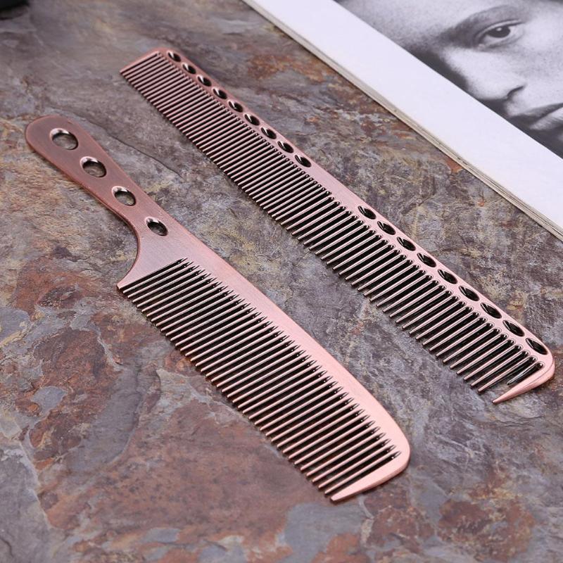 1/2pcs Metal Hair Comb Salon Anti-static Hairdresser Hair Cutting Combs Brush Hair Styling Tools Metal Steel Comb