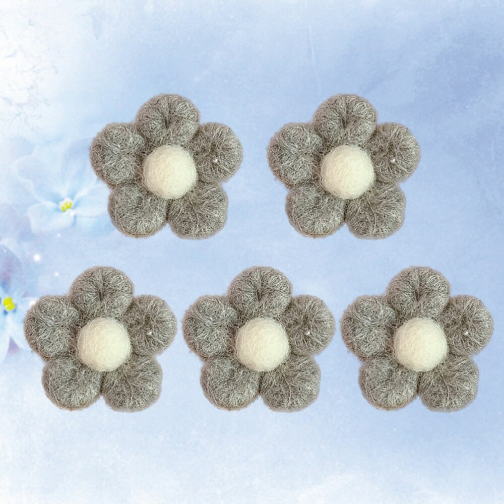 Adorables broches en feutre en forme de fleur pour enfants, 5 pièces, vêtements de Corsage: Grey