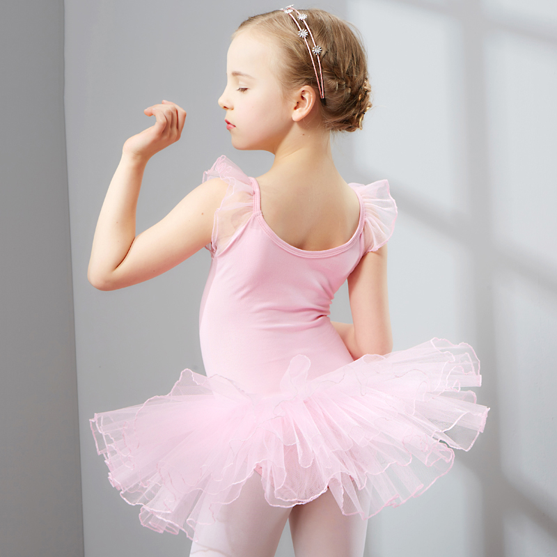 Baumwolle und Spandex Ballett Kleid Ballettröckchen Ballett Danse für Mädchen freundlicher freundlicher Ärmellose Tüll tanzen