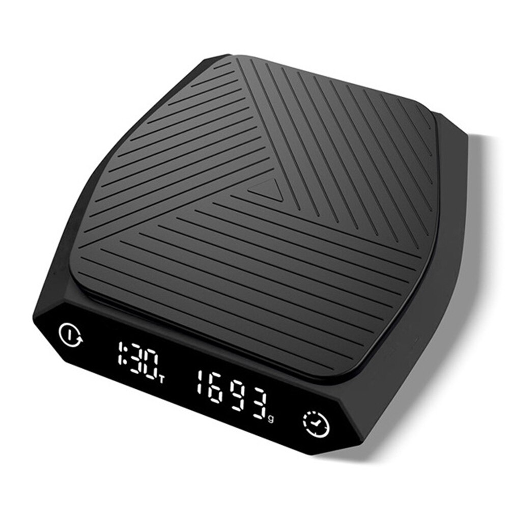 Hero-báscula Digital inteligente, balanza electrónica de café con temporizador, balanza de cocina Digital de precisión para hornear, 2KG/0,1g, carga USB: Black USB 2KG-0.1g