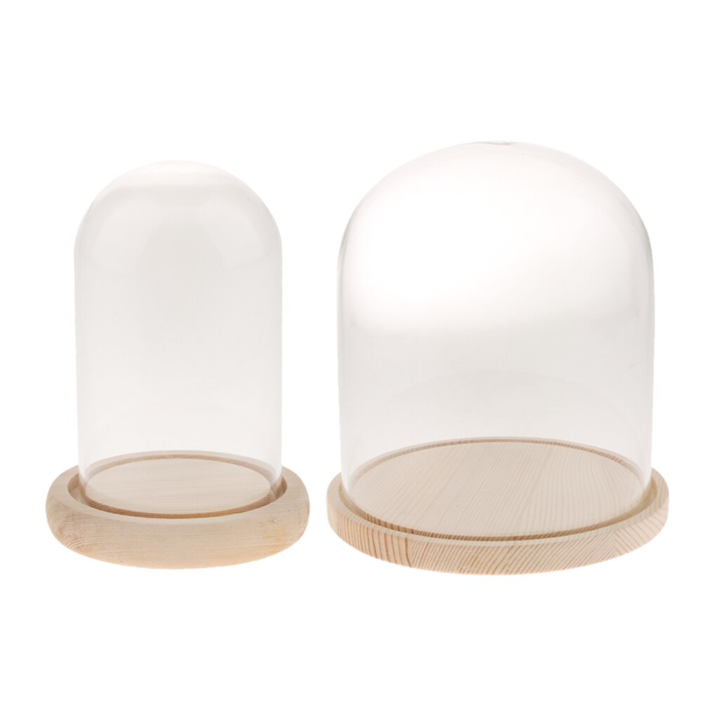 Domo de cristal de madera con Base de madera, cubierta de cristal, Uds.