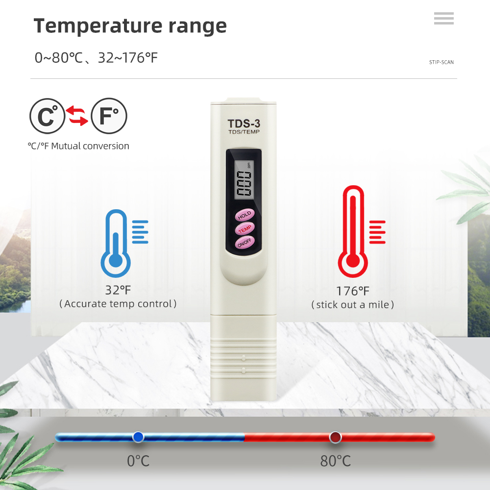 Digital TDS Meter Tester Pocket Aquarium Pool Water Wine Urine LCD Pen Monitor calibrate by HOLD TEMP BOTTON 20%OFF