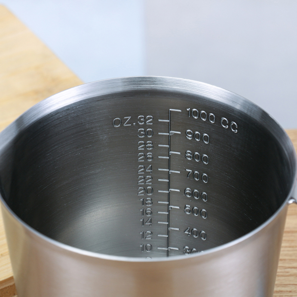 500ml/700ml/1000ml/1500ml 304 rustfrit stål måleskala kop gradueret cylinder mælk te bageæg ske