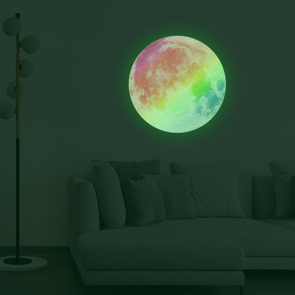 20cm Luminous Moon 3D Wall Sticker for Kids Room Bedroom Decoration Home Decals Glowing Wall Sticke Wallpaper