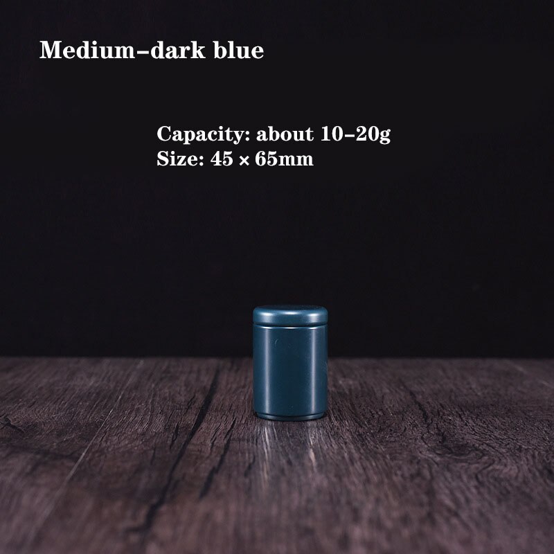 Kleine Mini Thee Caddy Draagbare Verzegelde Blik Kan Verpakking Geschenkdoos Thee Koffie Chocolade Verzegelde Container: Mediam-dark blue
