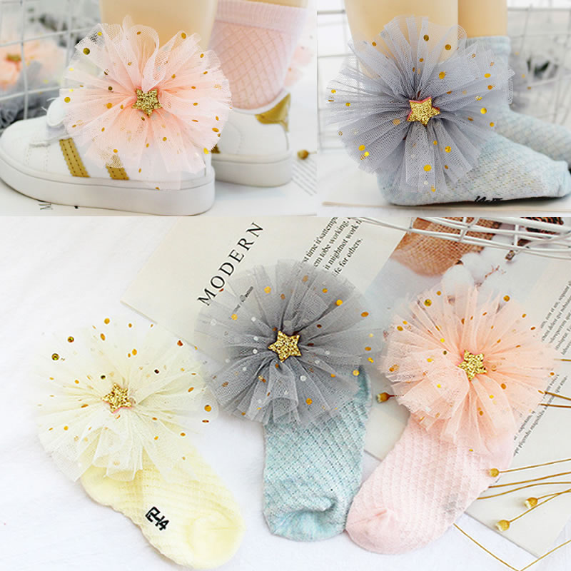Baby Sokken Prinses Bloem Zomer Mesh Adem Leuke Sokken Peuter Katoen Lady Anti-Muggen Dunne Sokken Kinderen Meisjes Grote boog Cartoon