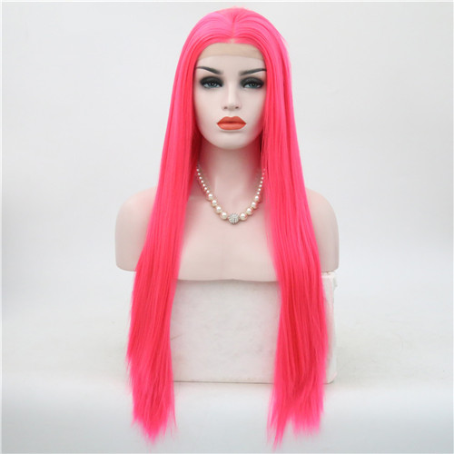 VREUGDE & BEAUTY 15 Stijlen Synthetisch Natuurlijk Smooth Lange Rechte Lace Front Pruik Hoge Temperatuur Fiber Voor Vrouwen Pruiken 28 inches: IMG-009