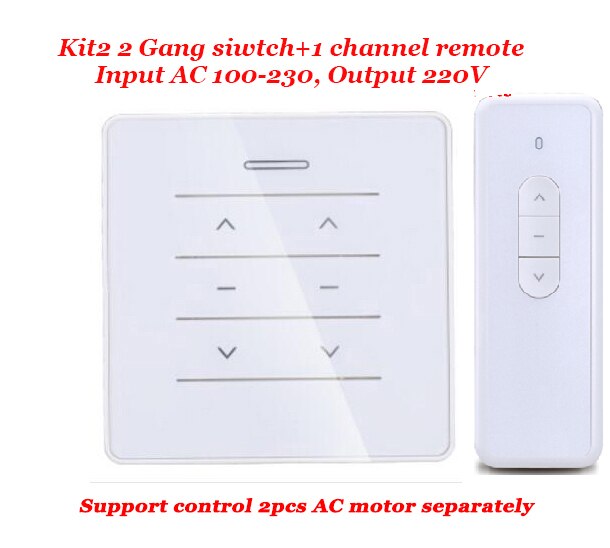2 Gang Muur Schakelaar Ac Input Venster Motor Controler Transformator Converter 433Mhz Remote Individuele Controle Voor Ac Dc motor: Kit2