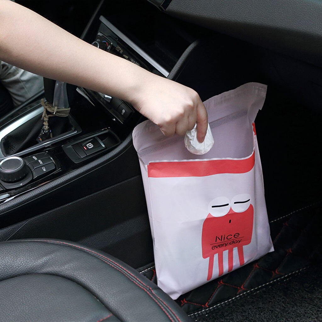 50pcs Car Trash Bag Disposable Self-adhesive Car Biodegradable Trash Rubbish Holder Garbage Storage Vomit Bags Car Trash Bin #Y2