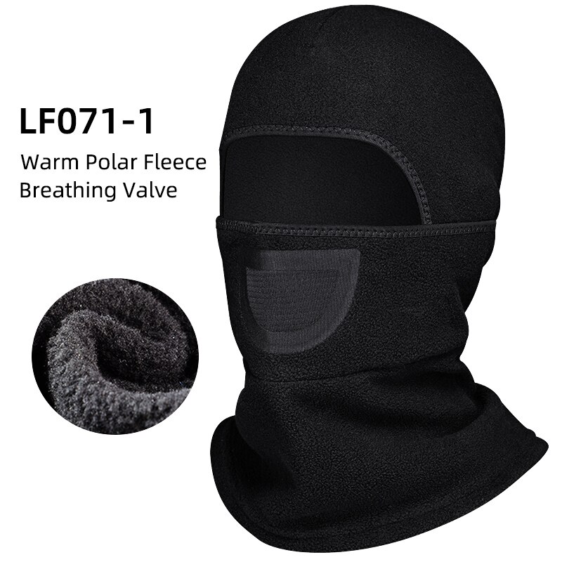 ROCKBROS-Mascarilla de esquí térmica, forro polar con protector para la cara, capucha de snowboard, bufandas de deporte al aire libre, a prueba de viento, casco para bici, pasamontañas: LF071-1