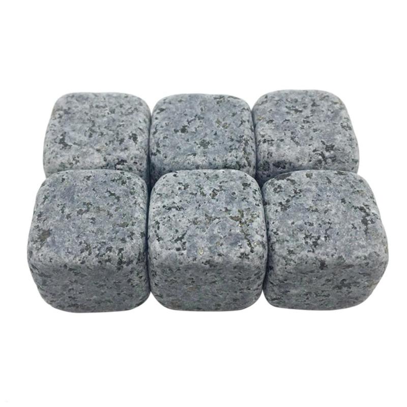 6Pcs Natural Whiskey Stones Rock Ice Stone Sipping Whisky Alcohol Cooler Wedding Favor Christmas Bar Accessories: c