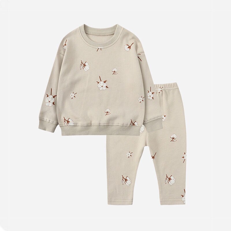 Nuovi set di abbigliamento per la casa delle ragazze per il bambino autunno indumenti da notte manica lunga stampa Top e pantaloni set di pigiami per bambini vestiti per bambini: Cotton / 100