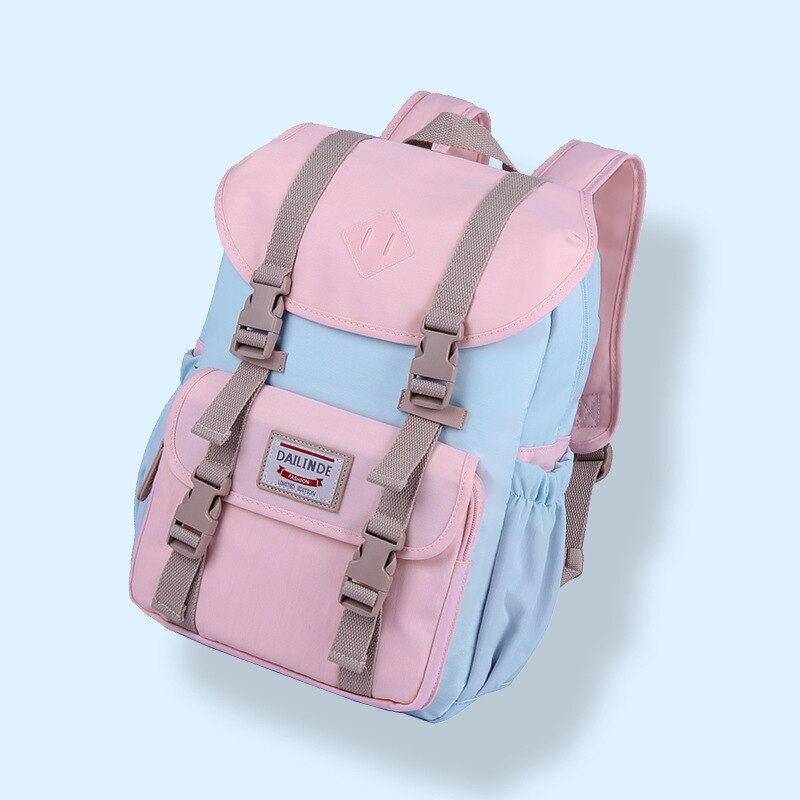 Gagacia School Rugzak Tas Voor Jongens Tiener Meisjes Flap Pocket Anti-Diefstal Rugzakken College Stijl En Ademend Kids Tassen: Blue-Pink