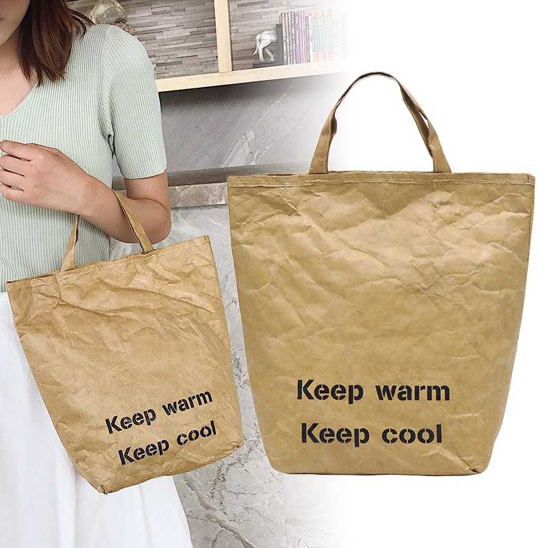 Købmandstaske miljøbeskyttende papir genanvendelige indkøbsposer letvægts håndtaske til kvinder bedst - wt: Brun
