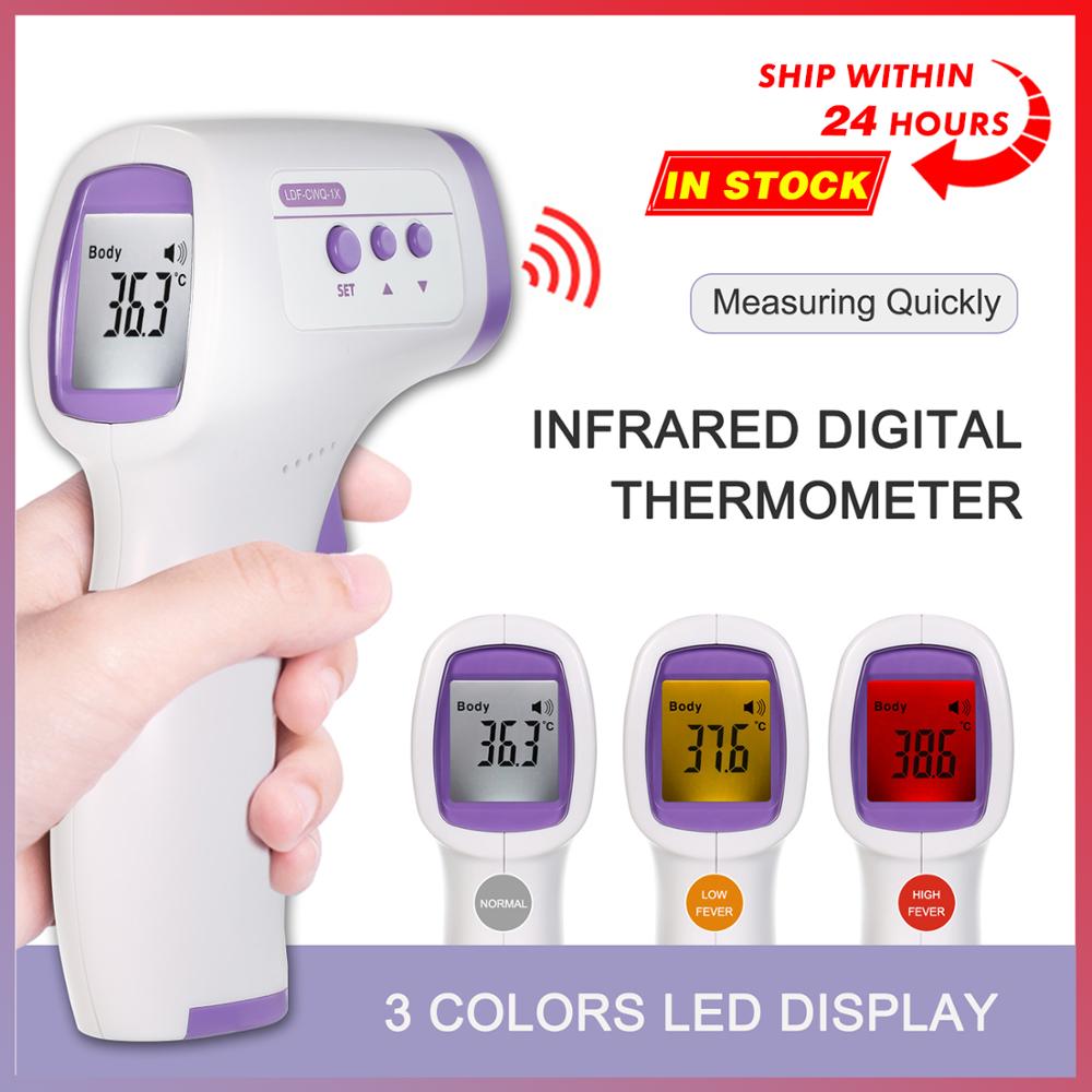 Berøringsfrit øre pandetermometer digitalt lcd display kropstermometer infrarød temperaturmåling ℃ og ℉ omskiftelig