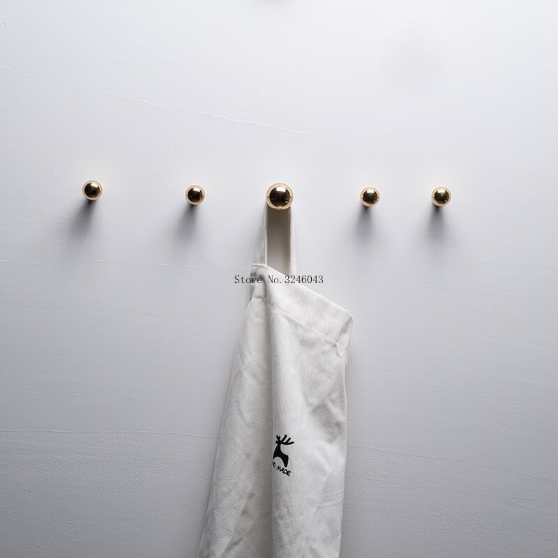 1 pcs Nordic stijl minimalistische creatieve haken woonkamer veranda decoratie messing jas haak haak enkele haak