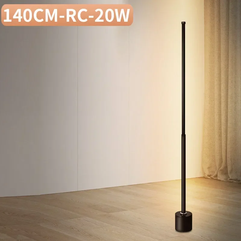 Gulvlampe rgb nordisk soverom, stue, arbeidsrom, vertikal nattbordslampe, veggmontert skrivebordslampe, fjernstyrt omgivelseslys: Svart / Blå
