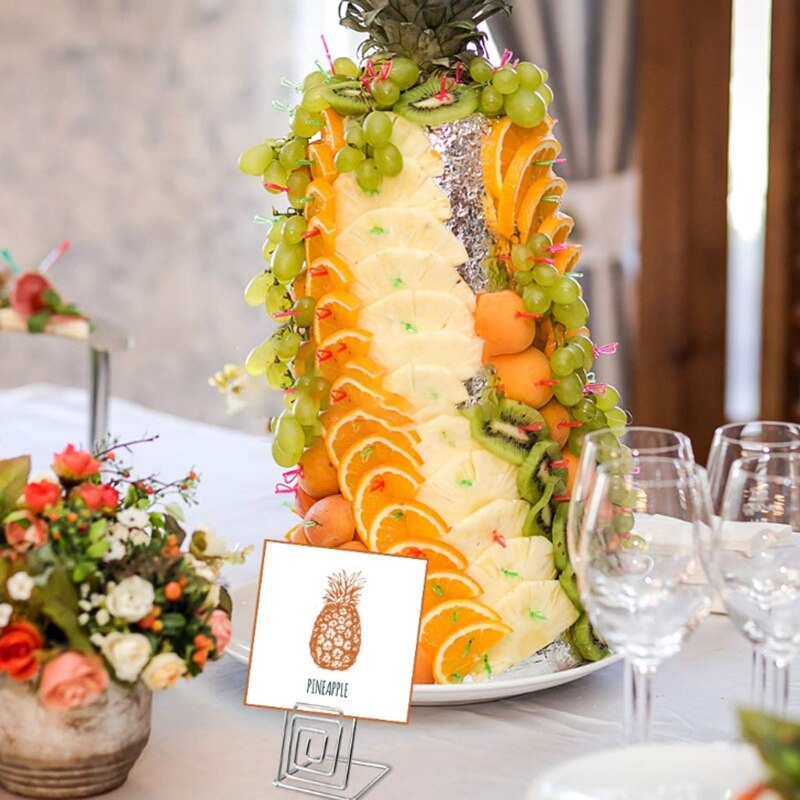 Wire Place Card Holder Metal Card Holder Stand Wedding Name Place Holder, Food Signs (Place Card Holders 26Pcs)