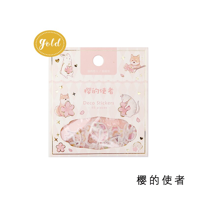 45pcs/1lot Kawaii Stationery Stickers Cute Animal Fox Diary Planner Decorative Mobile Stickers Scrapbooking DIY Craft Stickers: Yingdeshizhe