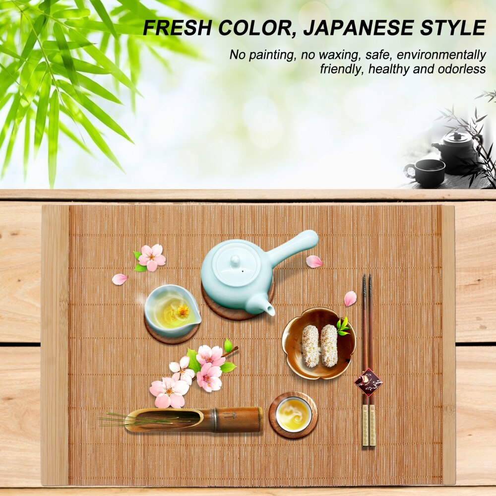 2Pcs Bamboo Wood Placemats Anti-Slip Table Mat Waterproof Placemats