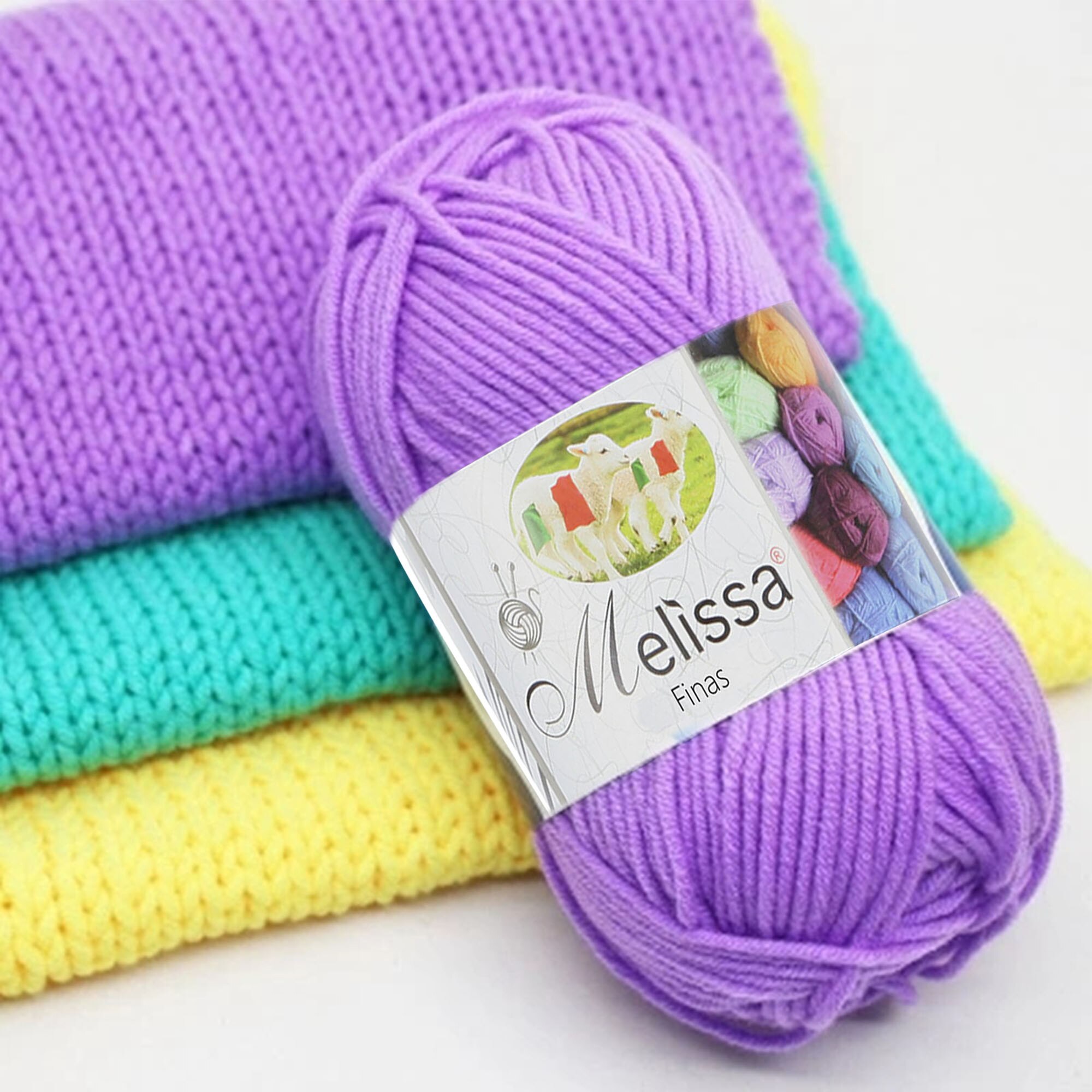 Melissa-Hilo de lana acrílica para tejer y crochet, hilo de lana de primera para manualidades, 10u x 100g