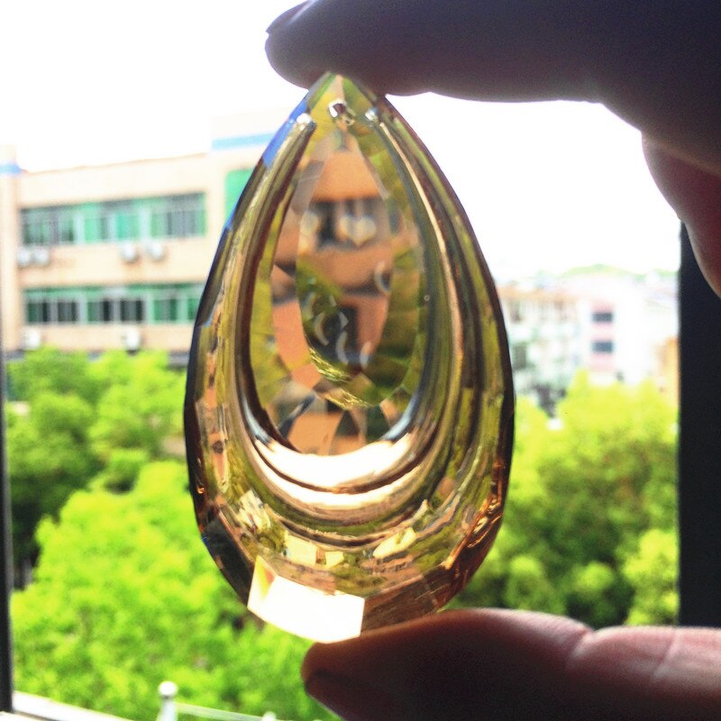 (Gratis Ring) 63mm K9 Crystal Shell Vorm Champane/AB/Clear Kleur Kroonluchter Hanger Mooie Verlichting Deel Woondecoratie