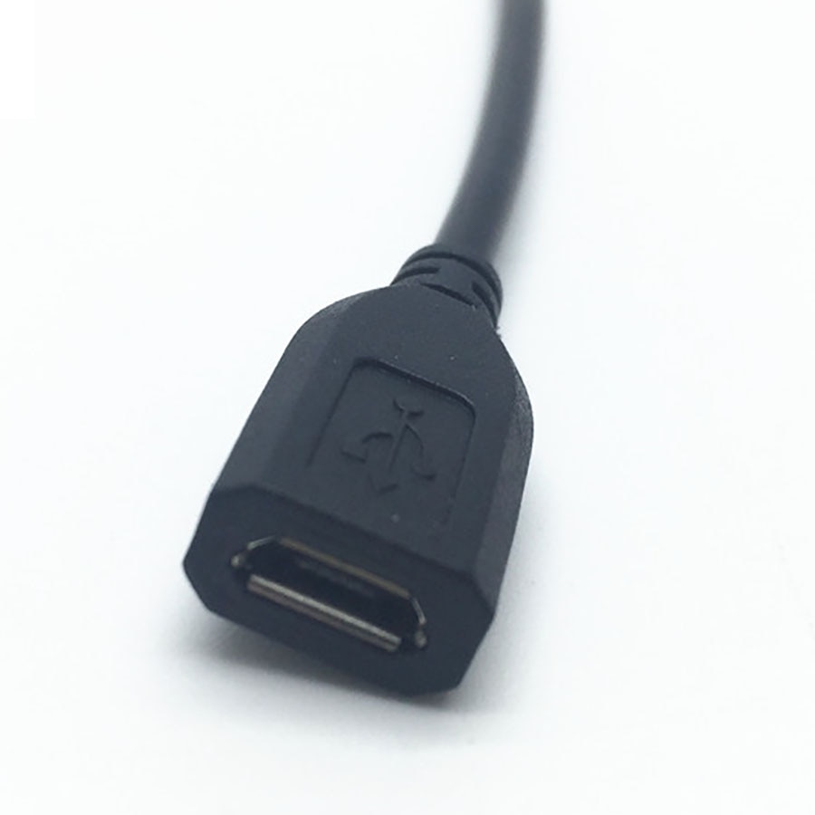 EClyxun 1pcs 30cm 5Pin Micro USB Female Jack Power Cable 3A 2 core White + Black V8 DIY Charging Connector for Max OD3.5mm2