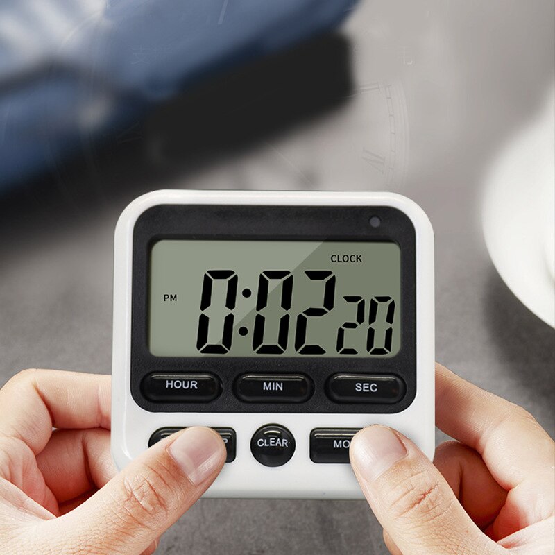 Digital Screen Kitchen Timer Large Display Square Cooking Count Up Countdown Alarm Clock Sleep Stopwatch Clock Kitchen Accessory