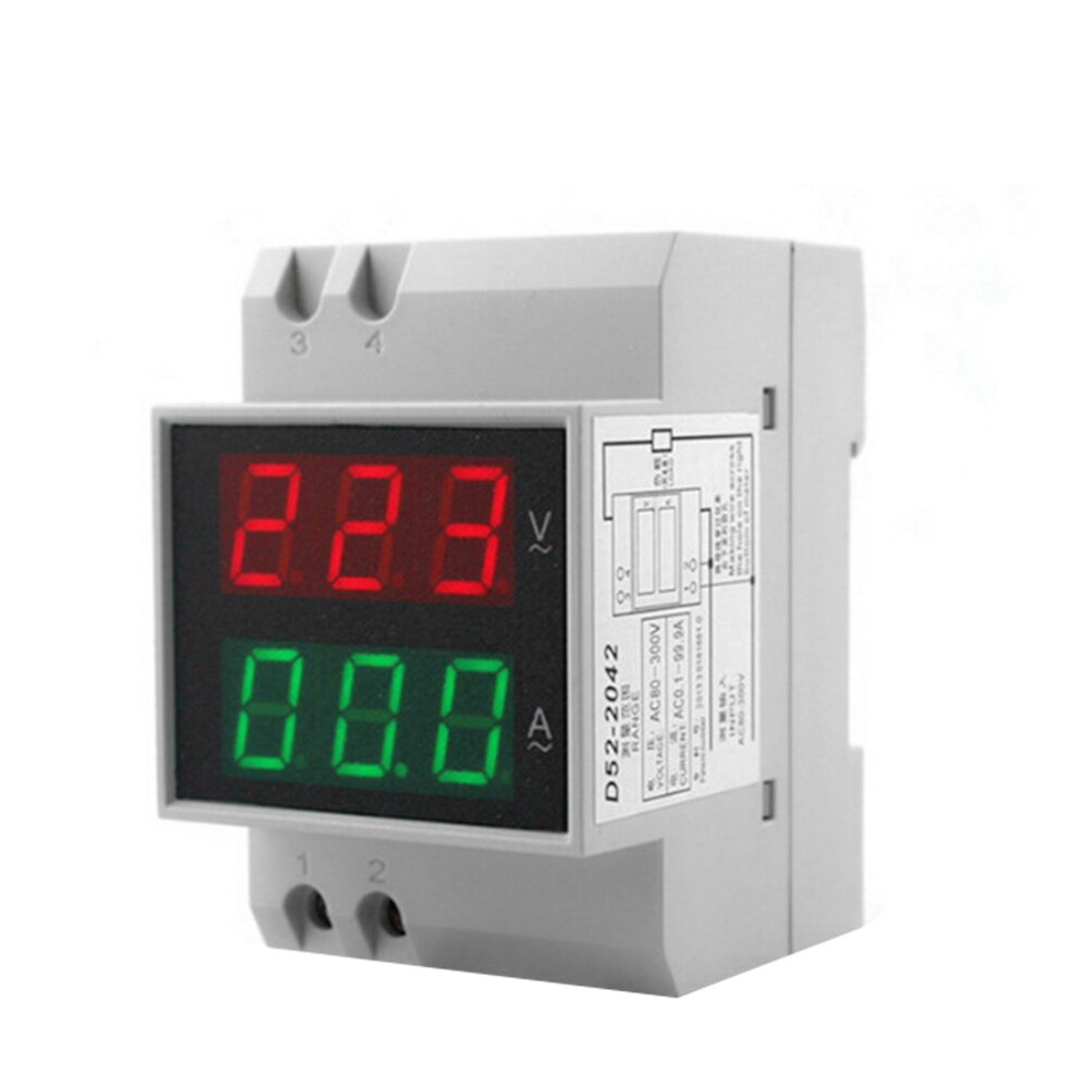 D52-2047 Din Rail Ampèremeter Voltmeter Spanning Test Carrying Actieve Power Factor Tijd Energie Lichtgewicht Gadgets: AC200-450V 100A