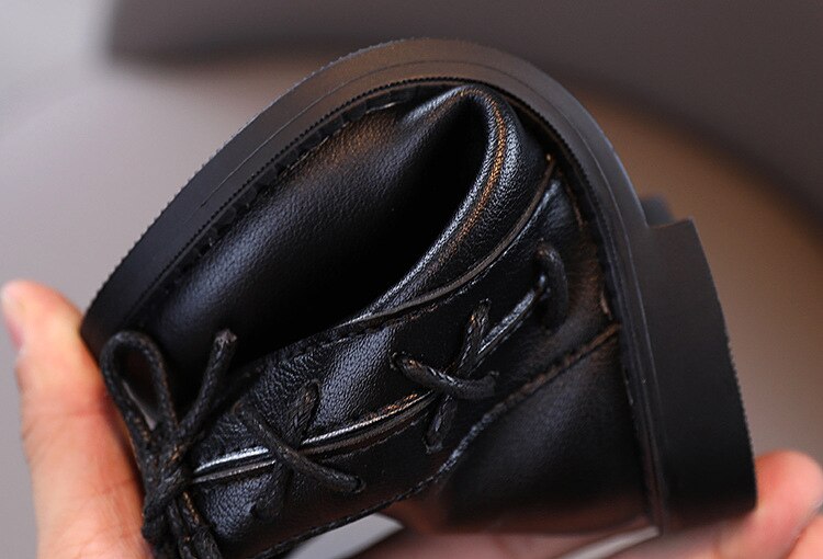 Knöchel Stiefel Baby Junge Herbst Kinder Schuhe kleine Mädchen Winter Bogen Kinder'S Leder Stiefel 1 2 3 4 5 6 Jahr alt