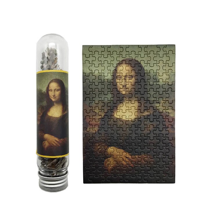 150 Pieces paper Mini 15*10cm Tube plane jigsaw Puzzle Decompression Children's Toys Tube Puzzle game for children: Mona Lisa