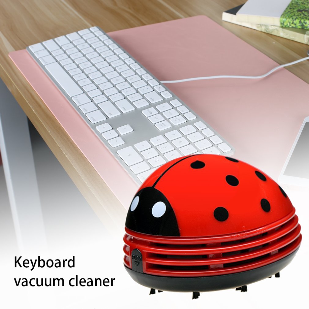 Portatile mini Aspirapolvere Coccinella Carino Fragola Cartone Animato Sul desktop Tastiera di Vuoto scrivania polvere più pulito
