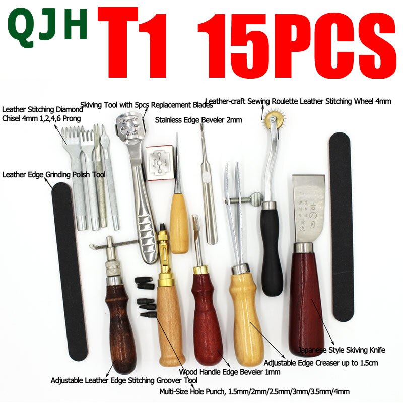 Cuir artisanat outils Kit main couture couture poinçon sculpture travail selle poinçonnage outil de coupe: T1